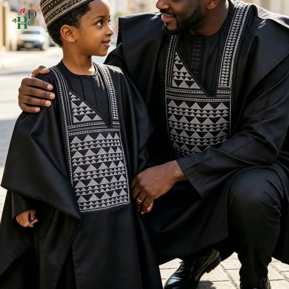 Boubou Men Africa - Vater-Sohn-Outfits, türkische Kleider im Ausverkauf, afrikanische