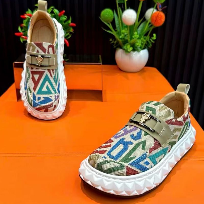 Ethnic Fashion Walk - Ethnisch bedruckte Herrenschuhe, Freizeitschuhe mit dicken