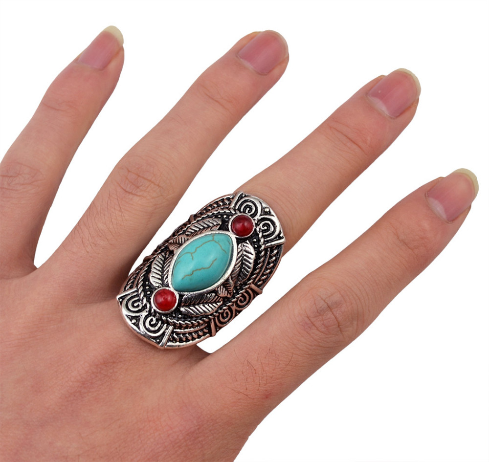 Ethnic Fashion Pakistan - Boho Ethnische Tibet Türkis Ringe Für