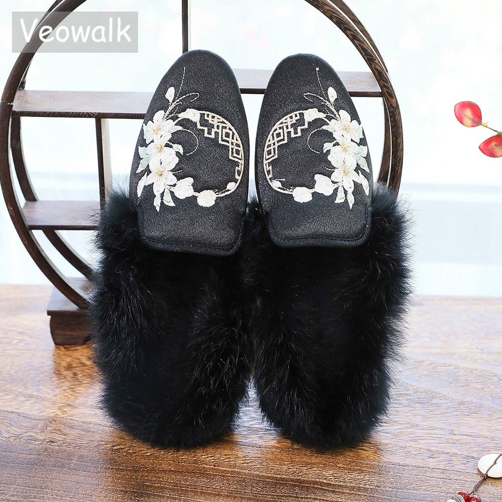 Ethnic Fashion Walk - Veowalk Winter warme flauschige Damenmode bestickte