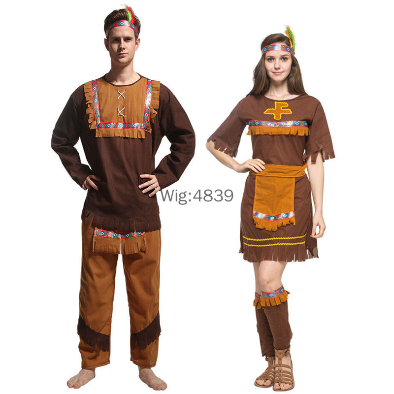 Ethnic Fashion India - Halloween-Kostüm für Erwachsene, Paar, indische einheimische