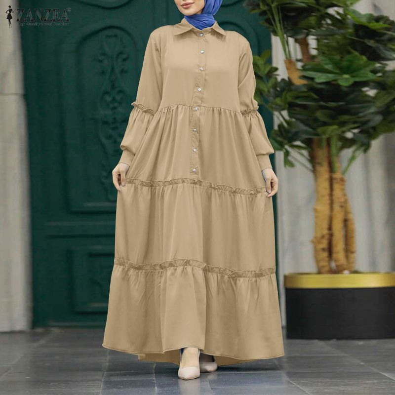 Abaya Modest Wear - ZANZEA Muslim Hijabis Bescheidenes langes Kleid