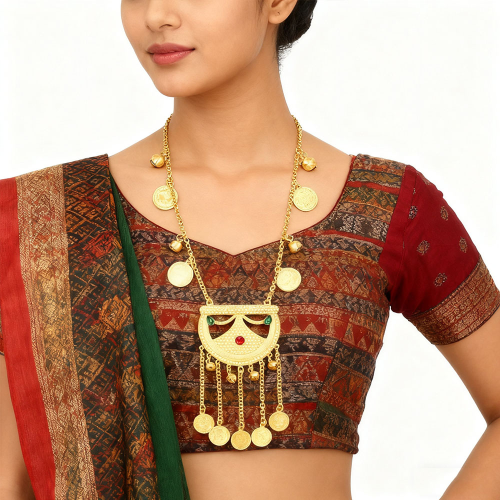 Ethnic Fashion Pakistan - Afghan Pakistan Traditionelle Münzen Mond Halskette