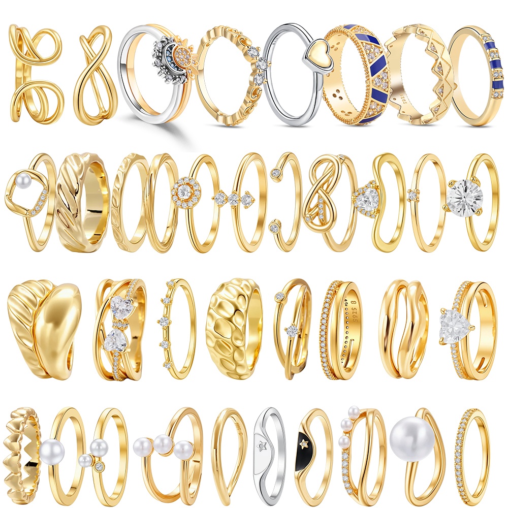 Ethnic Fashion Wear - Heiß begehrter 925er Silberring mit Goldpigment,