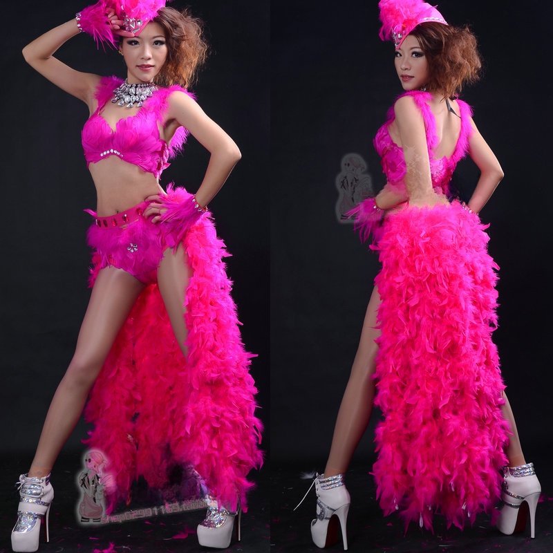 Sexy Langes Federkostüm für Go – Fashion Show Ethnic Wear Bewertung und Preis
