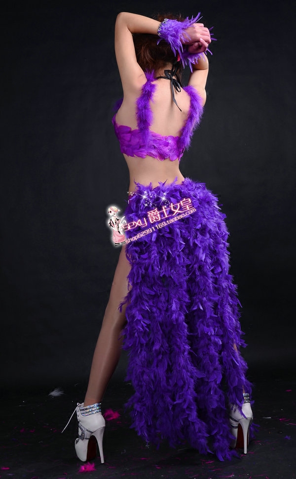 Sexy Langes Federkostüm für Go – Fashion Show Ethnic Wear Bewertung und Preis